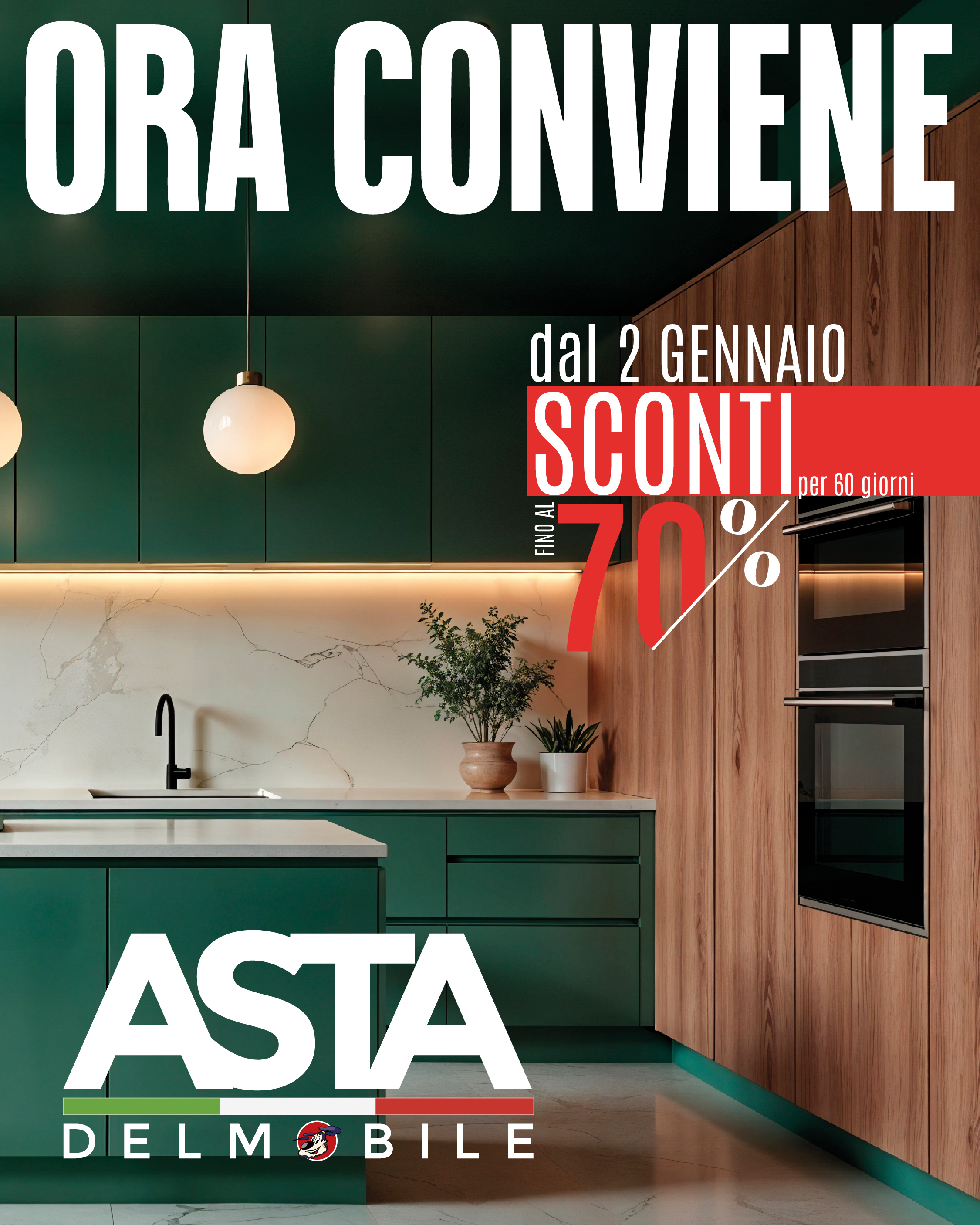 Ora conviene, sconti fino al 70% su arredi in pronta consegna