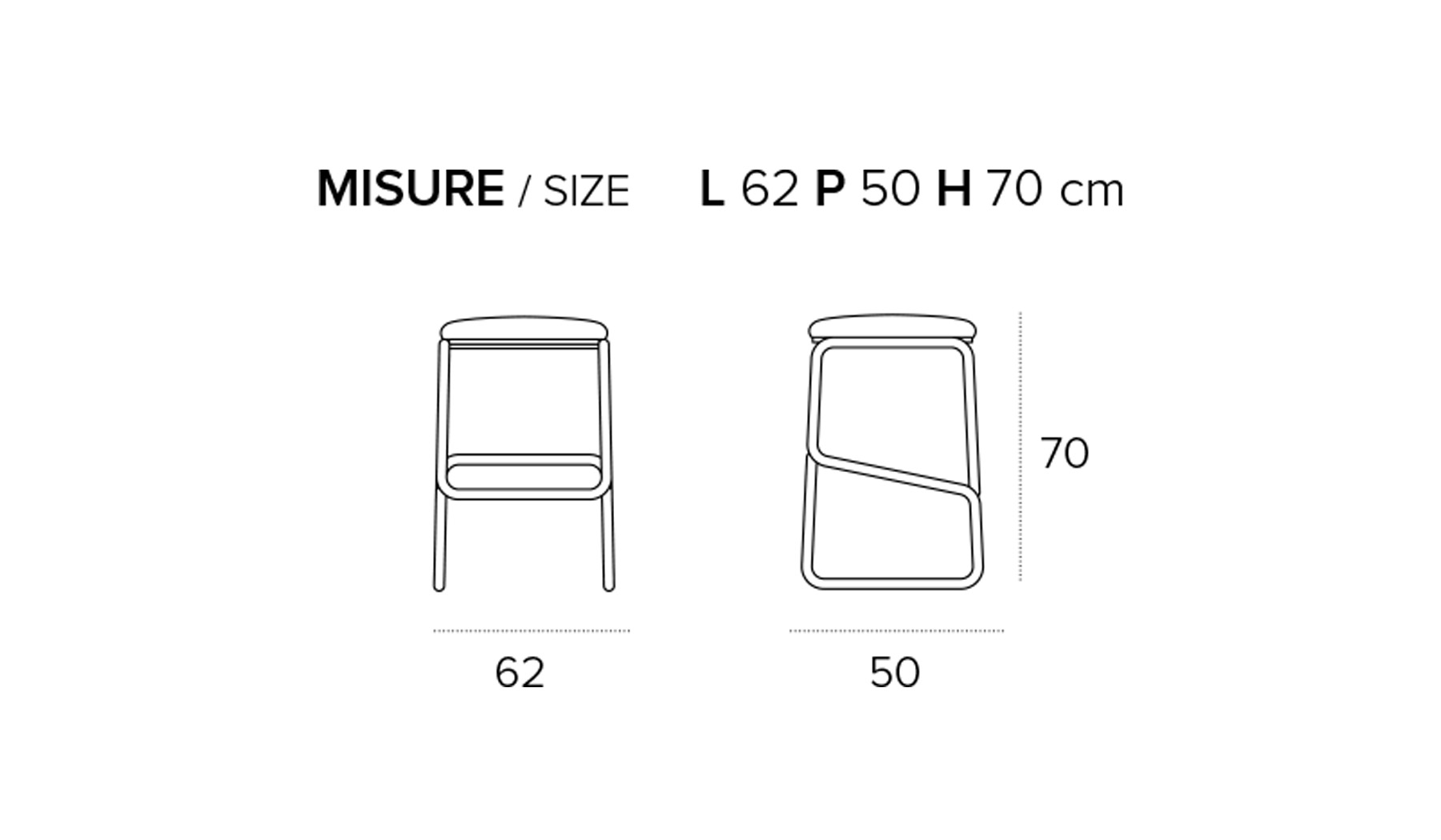 Misure sgabello Revolver